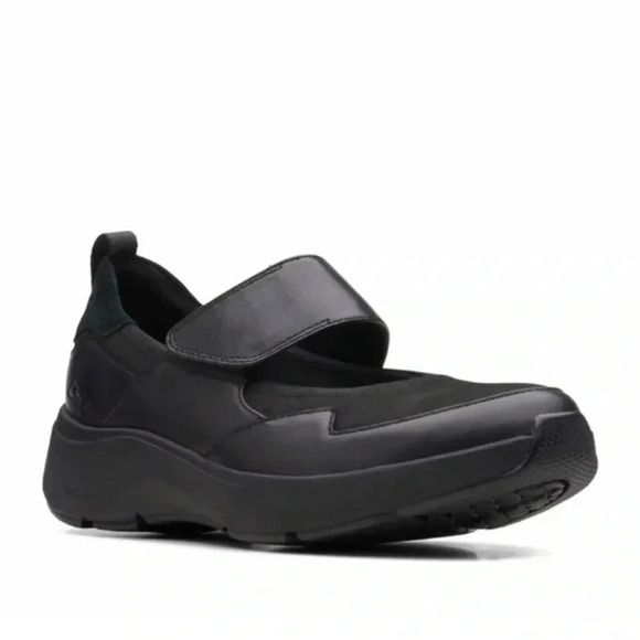 Clarks black leather Wave Glide Mary Janes 7 1/2 medium NWT - Picture 1 of 6